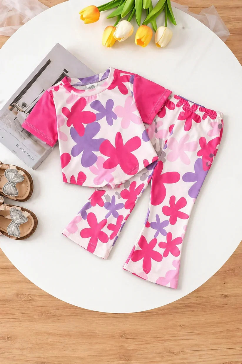 Baby Pink Flower Printed Kids Wear