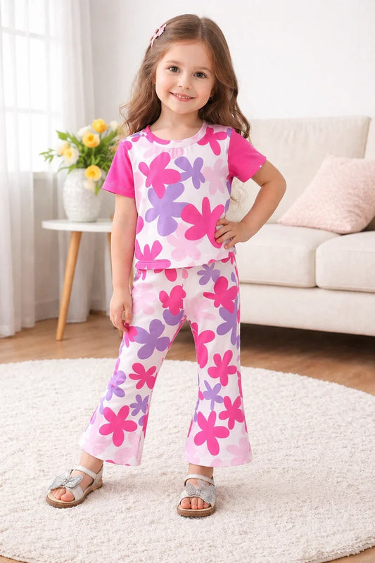 Baby Pink Flower Printed Kids Wear