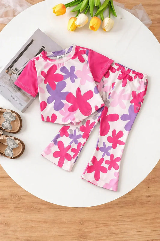 Baby Pink Flower Printed Kids Wear