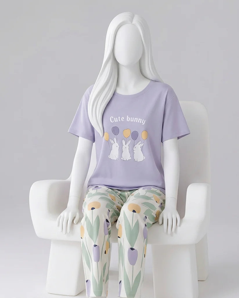 Cute Bunny Printed Night Suit