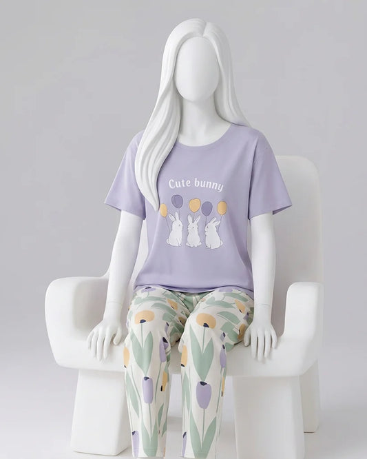 Cute Bunny Printed Night Suit