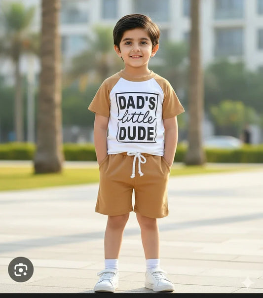 Kids Dad’s Print Shorts Set