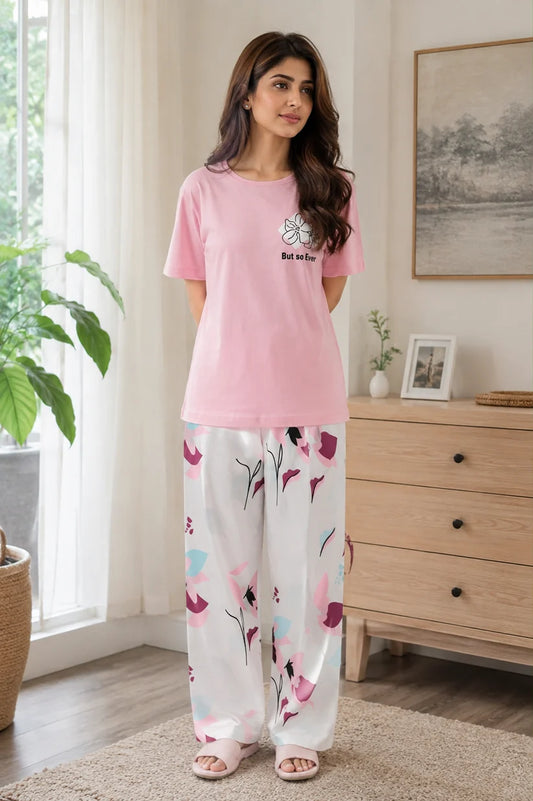 Long Leaf Printed Night Suit