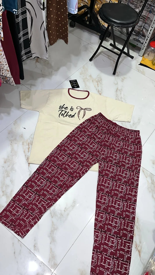 She is Tolhed Printed Suit Free Sizes